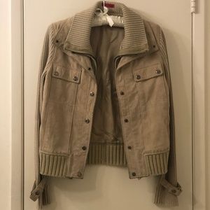 Vintage suede and cotton jacket
